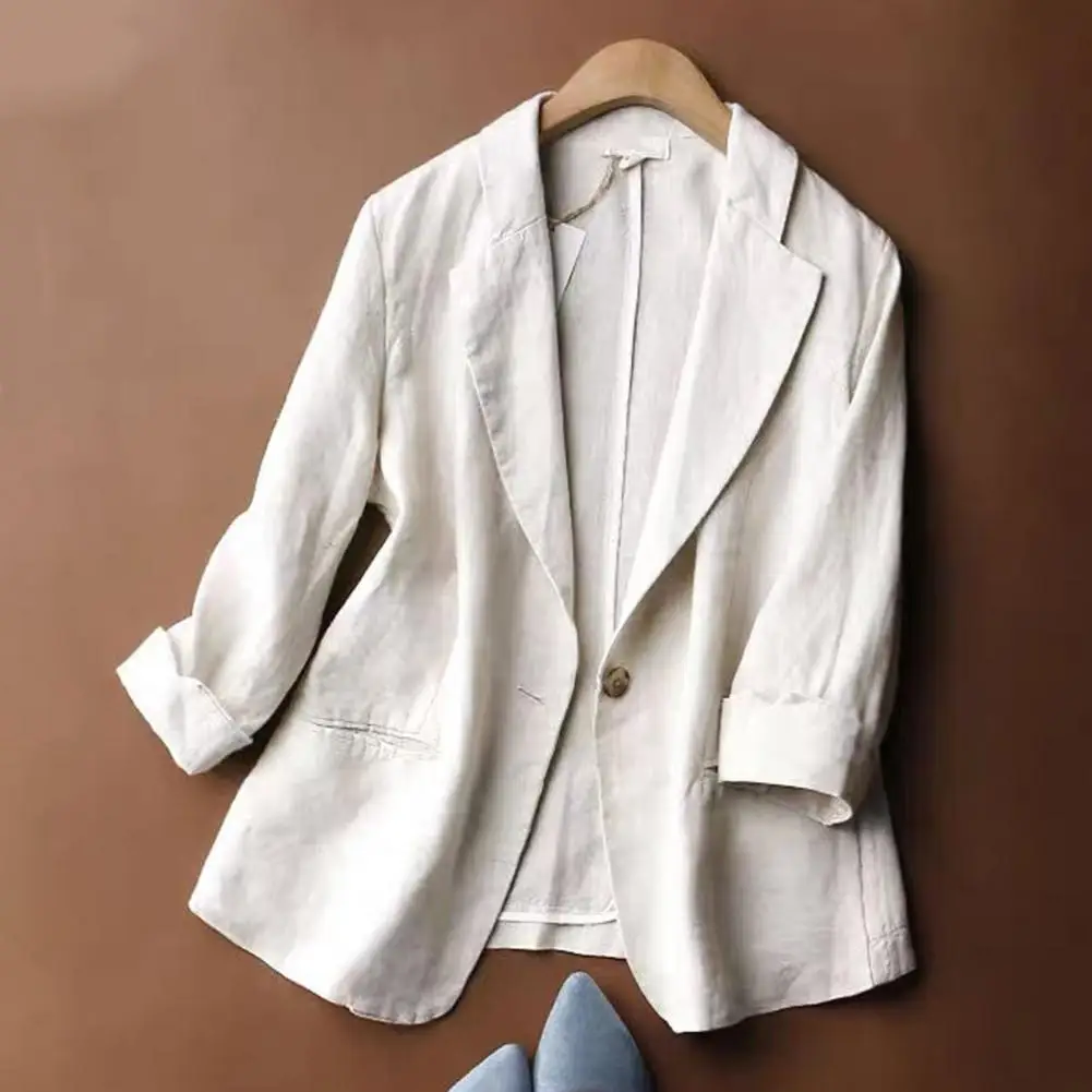 Top Trends: Women Suit Solid Color Fashion 2022 Blazer Woman Jacket Turn-down Collar Long Sleeves Pockets Formal Lady Blazer Female Clothes Shoppable Styles