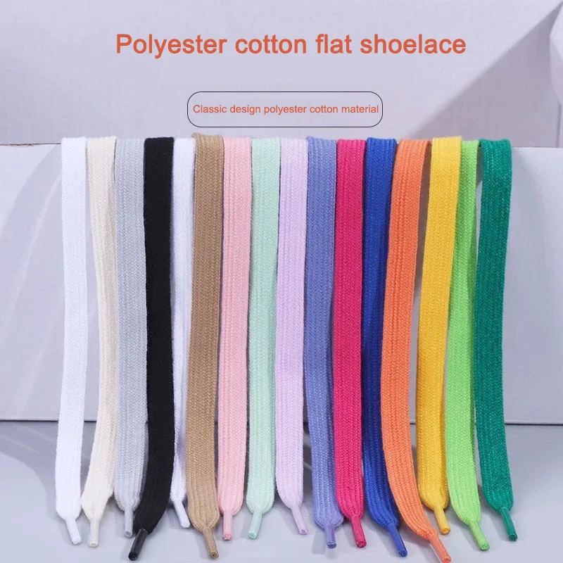 Top Trends: 1 Pair Flat Shoelaces For Sneakers Classic Canvas Sports Shoe Laces Women Men Shoelace Solid Double Cotton Shoestrings For AF1 Shoppable Styles