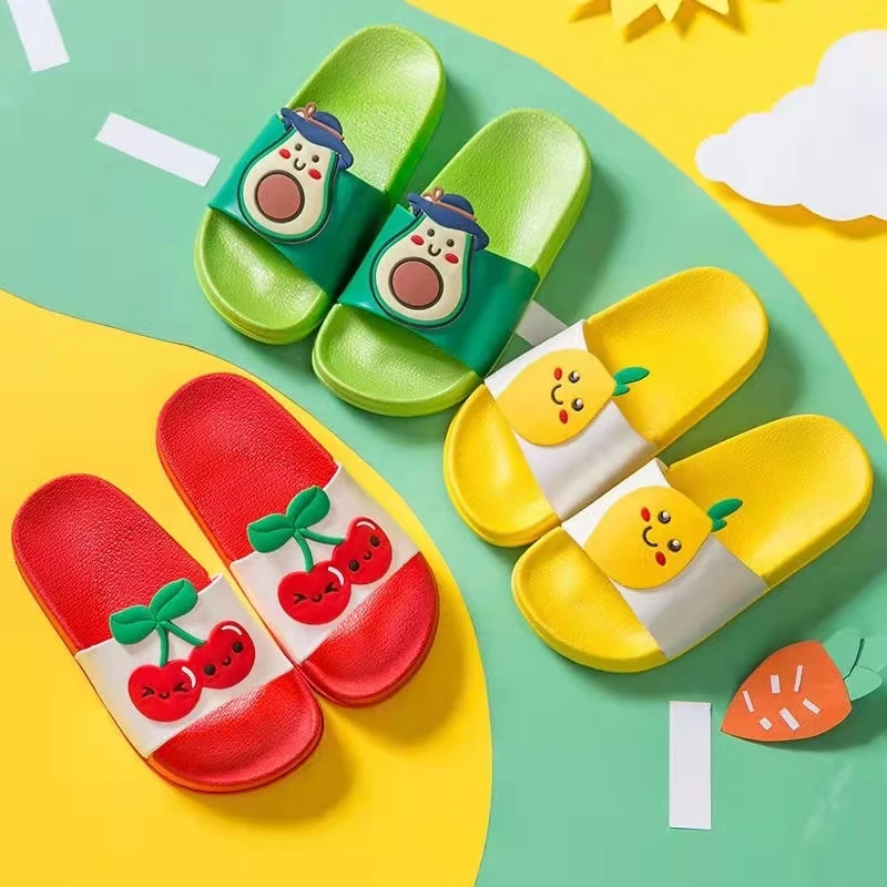 Top Trends: Boys House Shoes Cherry Children's Slippers Summer Non-slip Home Indoor Bathing Soft Bottom Cute Sandals Kids Shoes For Girl Shoppable Styles