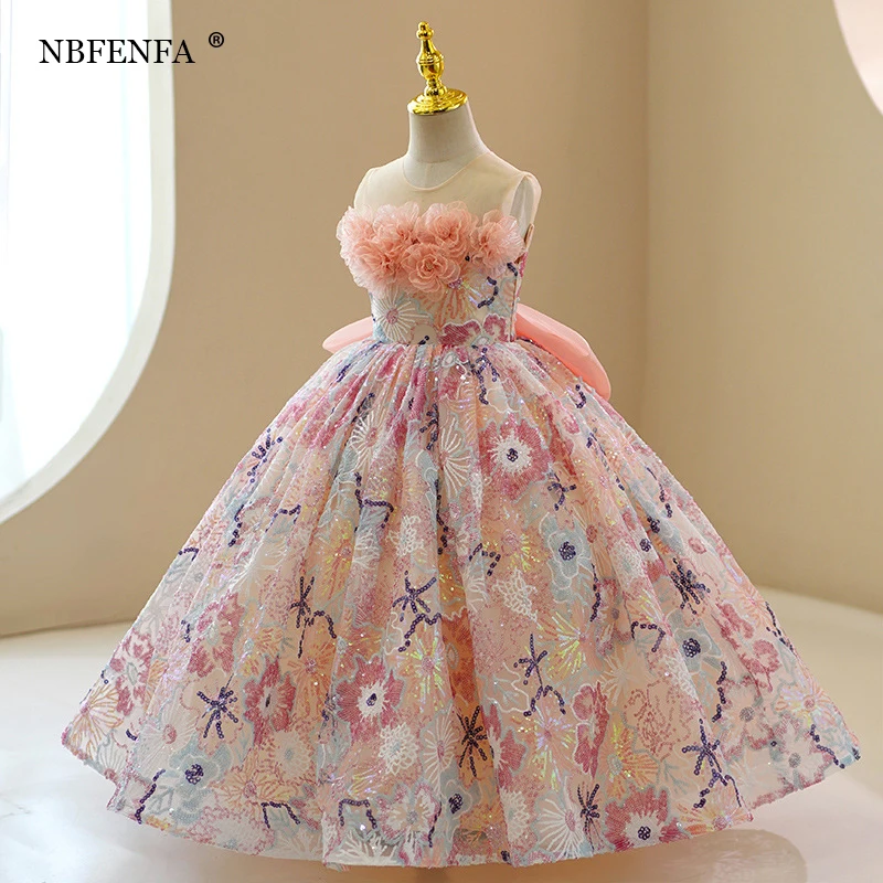 Top Trends: NBFENFA Mmulti Color Wedding Guest Party Dresses For Flower Girl 2023 Sleeveless Children Birthday Princess Ball Gown Dress Shoppable Styles