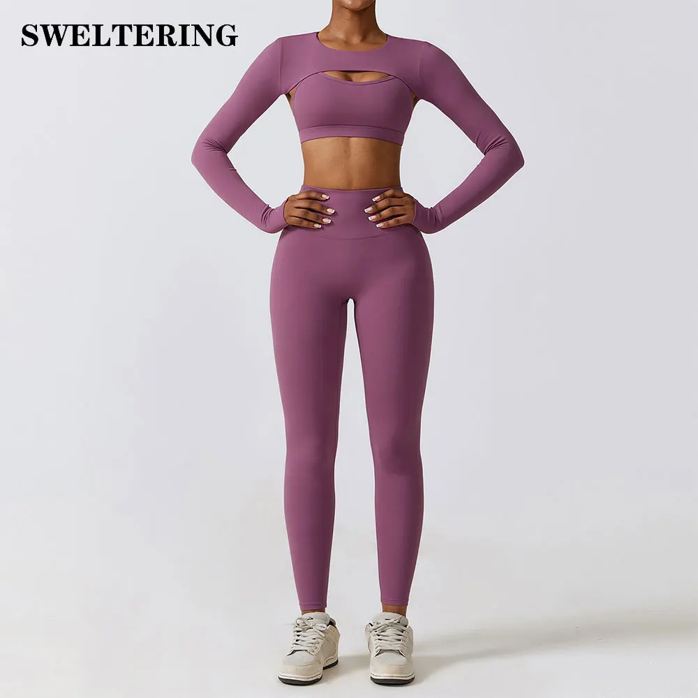 Top Trends: Women 2 / 3pcs Workout Outfits Yoga Sets Sportswear Gym Workout Clothing Tracksuit High Waist Leggings And Stretch Sports Bra Shoppable Styles