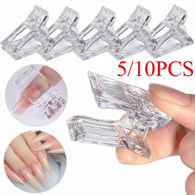 Top Trends: Transparent Acrylic Nail Clip 5 / 10PCS Quickily Building Tips Clips Finger Nail Gel Polish Extension UV Lamps Manicure Art Tools Shoppable Styles