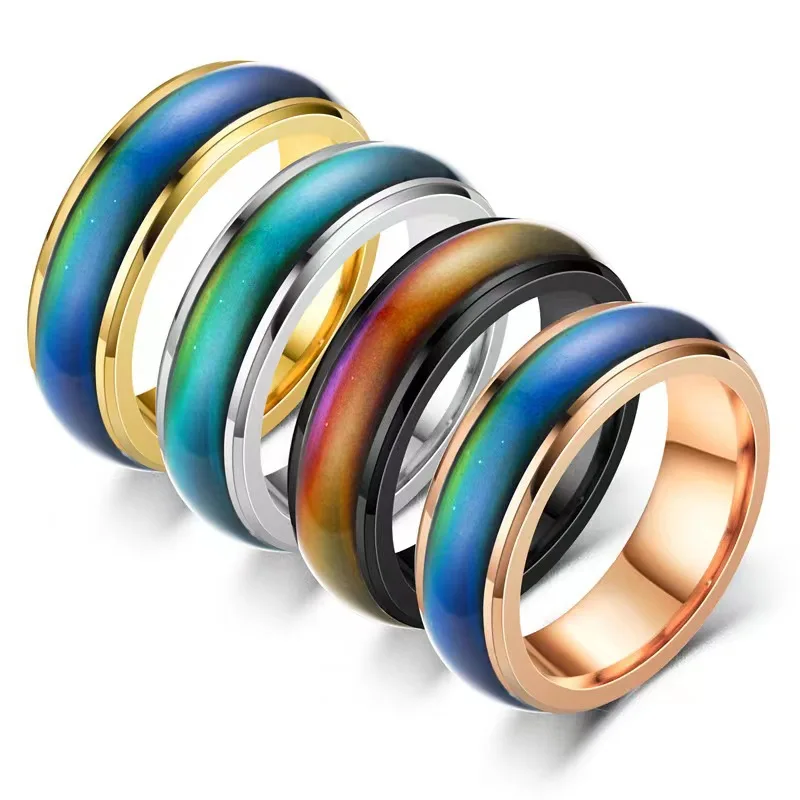 Top Trends: Changing Color Rings Stainless Steel Mood Emotion Feeling Temperature Rings For Women Men Couples Glazed Tone Fine Jewelry Gifts Shoppable Styles