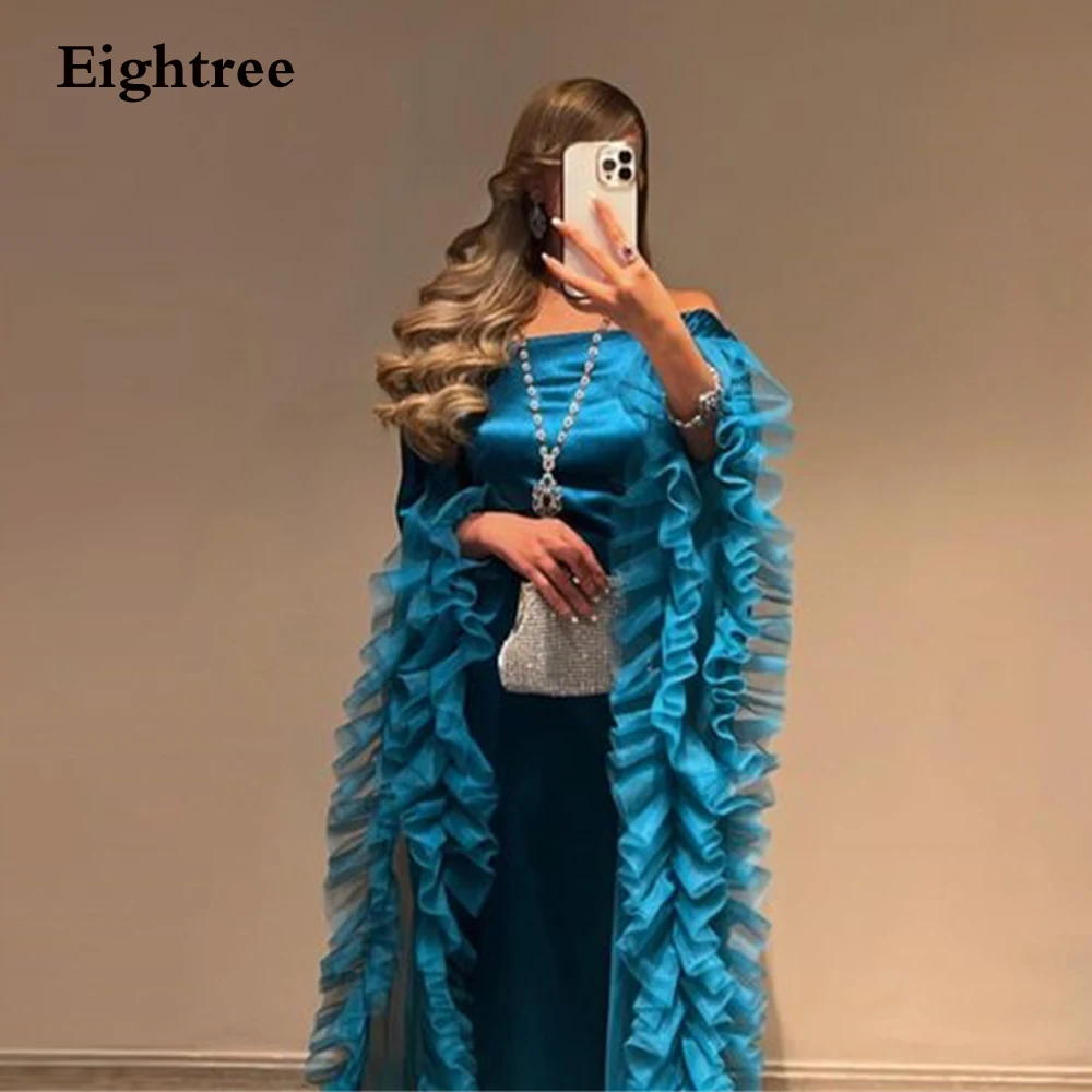 Top Trends: Eightree Luxury Evening Dresses Satin Strapless Ruffles Abendkleider Dubai Long Formal Party Dresses Dresses For Women 2023 Shoppable Styles