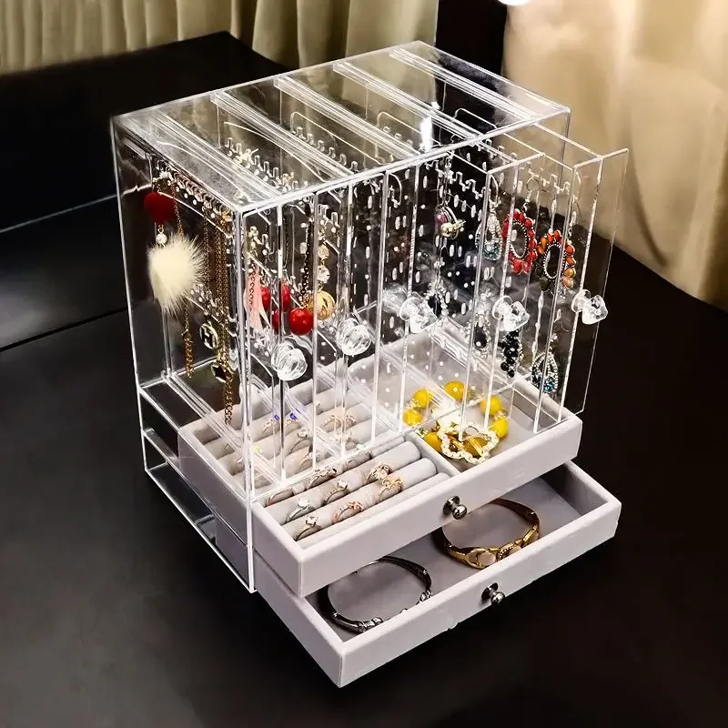 Top Trends: Big Size Jewelry Box Organizer Transparent Plastic Jewelry Boxes For Women Necklace Bracelet Earrings Display Stand Accessories Shoppable Styles