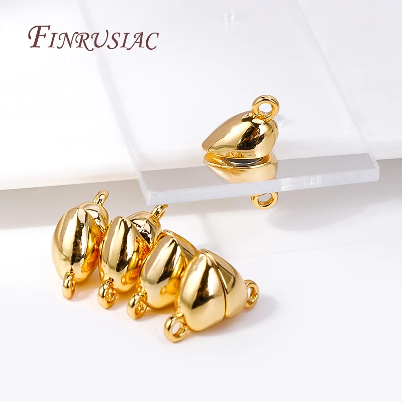 Top Trends: 18K Gold Plated Magnetic Clasps Rhodium Plated Magnet End Clasp Connectors For Jewelry Making DIY Bracelet Necklace Accessories Shoppable Styles