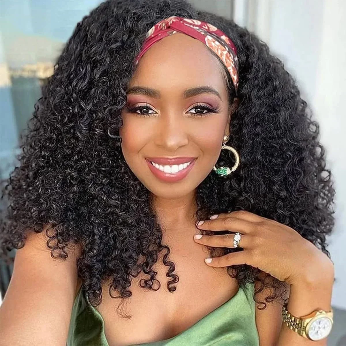 Top Trends: Headband Wig Human Hair Kinky Curly Human Hair Wigs For Black Women Wigs Human Hair Deep Wave Human Hair 180% Density Wig Shoppable Styles