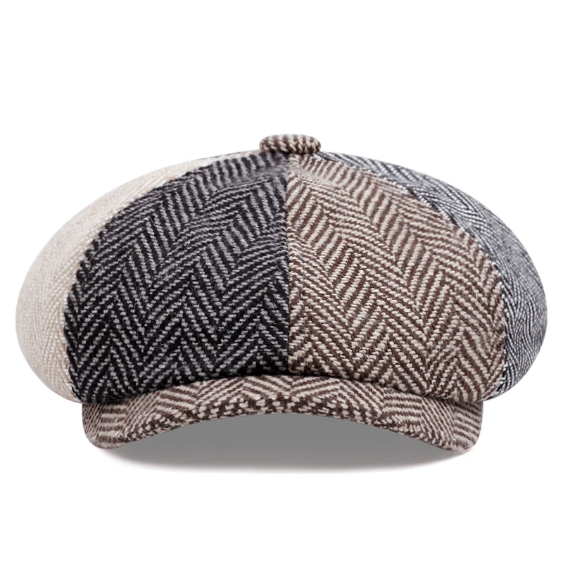 Top Trends: 2023 Autumn Winter New Patchwork Beret Man Vintage British Peaky Blinders Newsboy Caps For Men Gatsby Cap Male Cotton Boina Shoppable Styles - Image 2