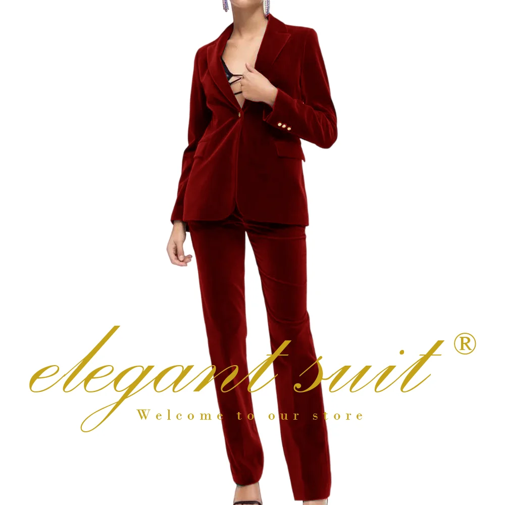 Top Trends: Women's Suit 2 Piece Fashion Velvet Formal Business Pants Suit Premium Slim Fit Office Tuxedo Uniform Shoppable Styles