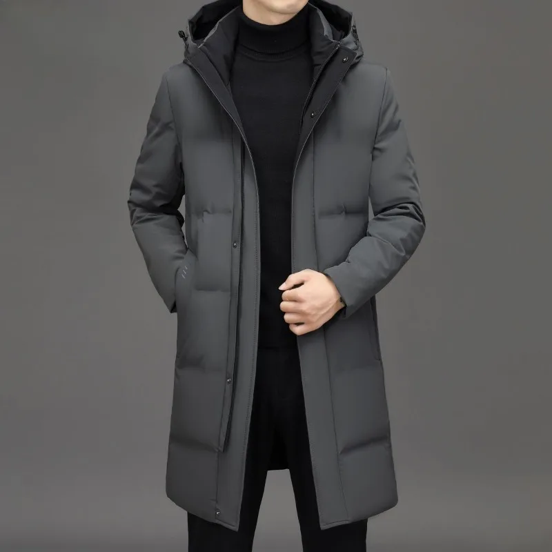 Top Trends: 2023 New Men Down Jacket Winter Coat Long Pattern Loose Leisure Parkas Thicken Warm Outwear Hooded Middle Age Overcoat Shoppable Styles