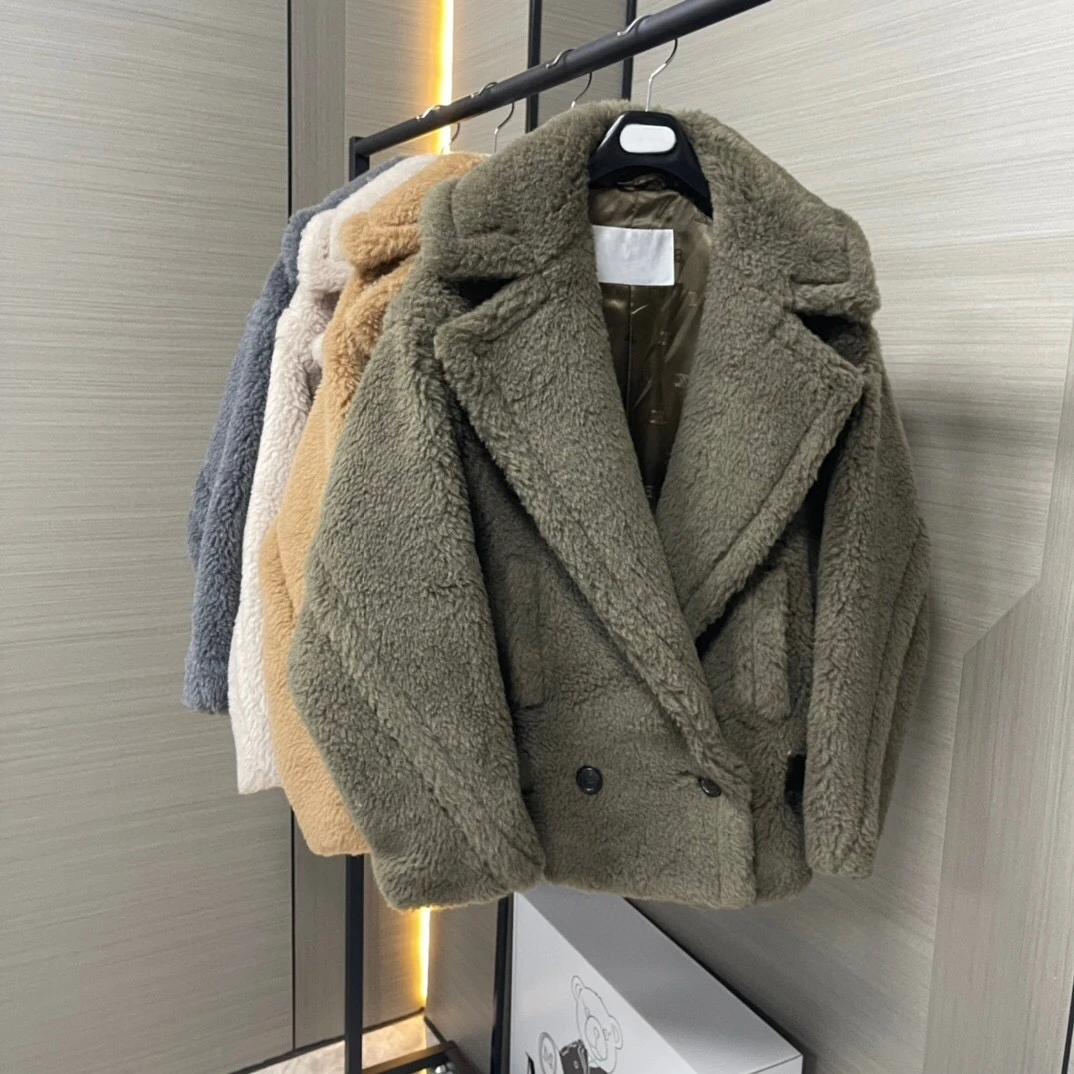 Top Trends: Winter Short Coat Women Jacket Teddy Bear Coat Female Autumn New Fashion Casual Camel Double Breasted High-end Keep Warm Coat Shoppable Styles