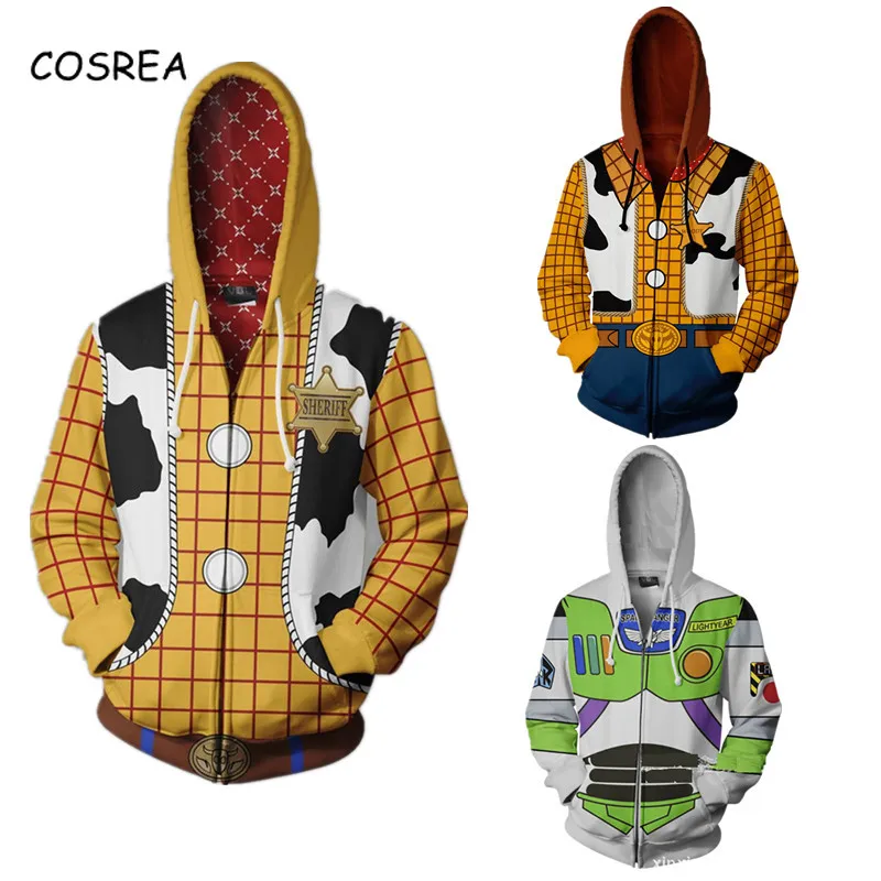 Top Trends: Toy Cosplay Story Costume Anime Toy Hoodies Sweatshirts Story Adult Kids 3D Printing Zipper Hooded Sweater Casual Fashion New Shoppable Styles