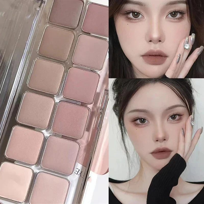 Top Trends: 12Colors Low Saturation Full Matte Cool Atmosphere Earth Color Pure Eye Shadow Lasting Powder Korean Tea Apricot Eye Makeup New Shoppable Styles