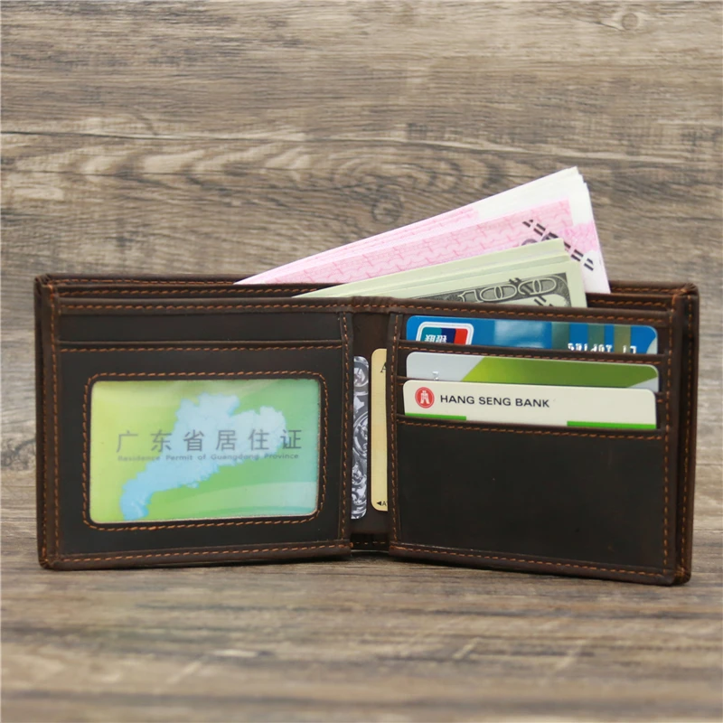 Top Trends: Retro Men's Short Wallet First Crazy Horse Leather Multi-Function Multi-Card Wallet Coin Purse Casual Business All-Match Shoppable Styles - Image 3