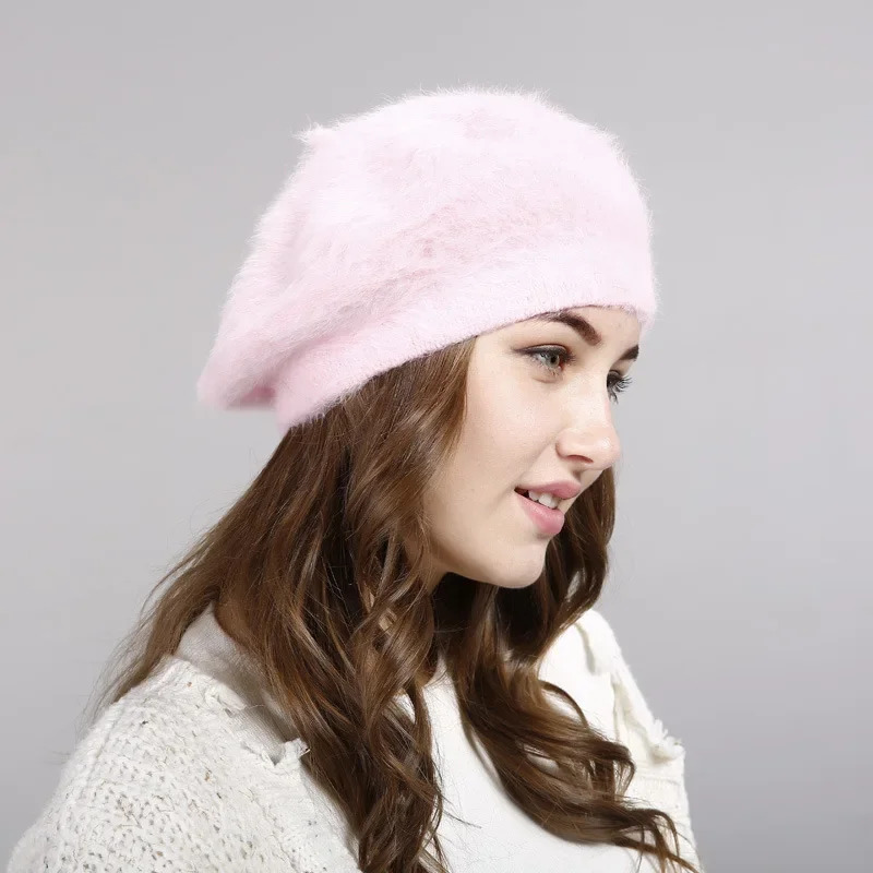 Top Trends: Hat Women Lady Winter Imitation Rabbit Hair Hat New Winter Wool Hat Thickened Warm Knit Hat Hats For Women Hats Cap For Women Shoppable Styles - Image 3