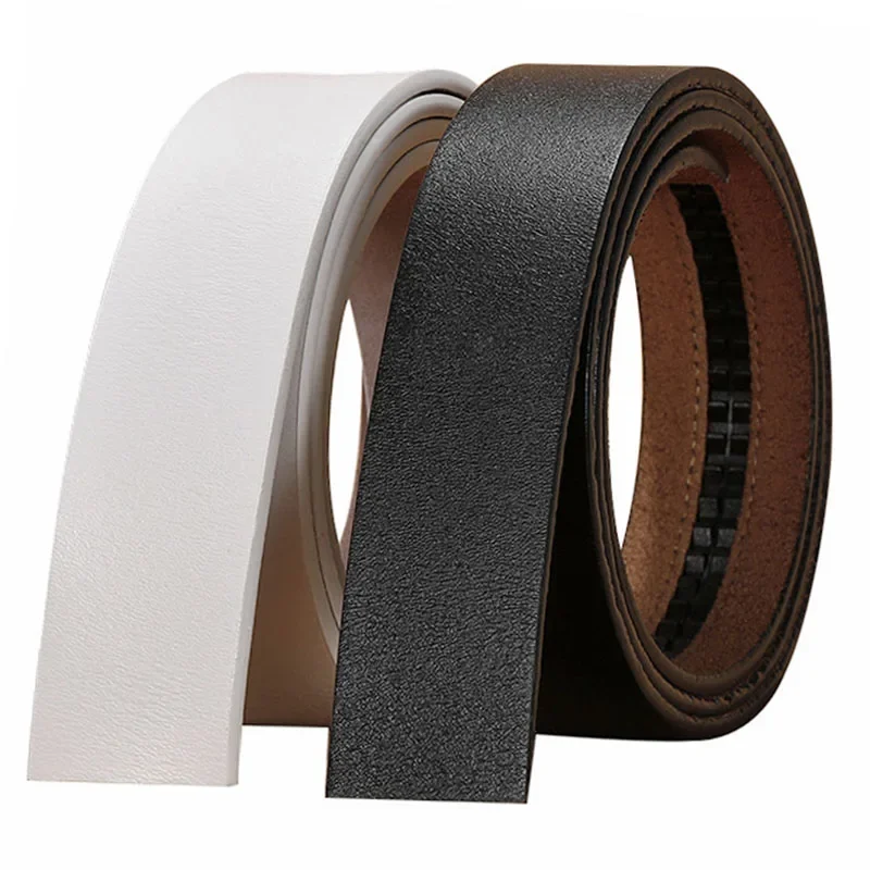 Top Trends: 100% Pure Cowhide Belt Strap No Buckle Genuine Leather Belts Without Automatic Buckle Men Wome Black Brown White High Quality Shoppable Styles