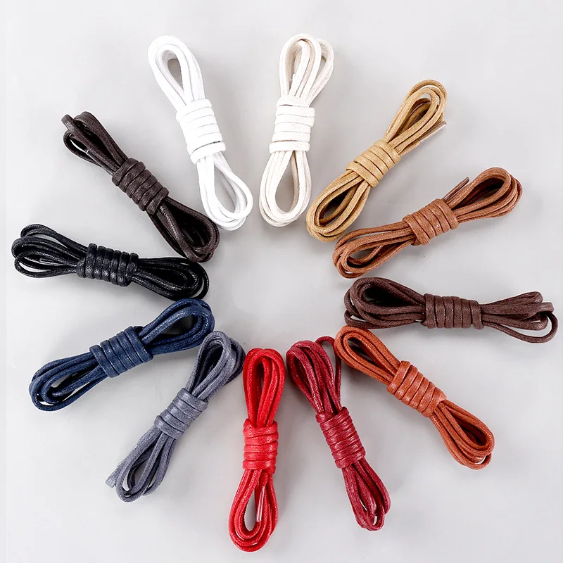 Top Trends: 1Pair Round Rope Shoe Laces Cotton Waxed Shoelaces Boots Laces For Shoes Waterproof Leather Shoelace 60 / 80 / 100 / 120 / 140 / 180cm Shoppable Styles