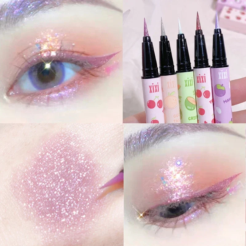 Top Trends: 8 Color Glitter Eyeliner Pencil Waterproof Glitter Pink White Highlighter Silkworm Shadow Diamond Liquid Eyeliner Pen Eye Makeup Shoppable Styles