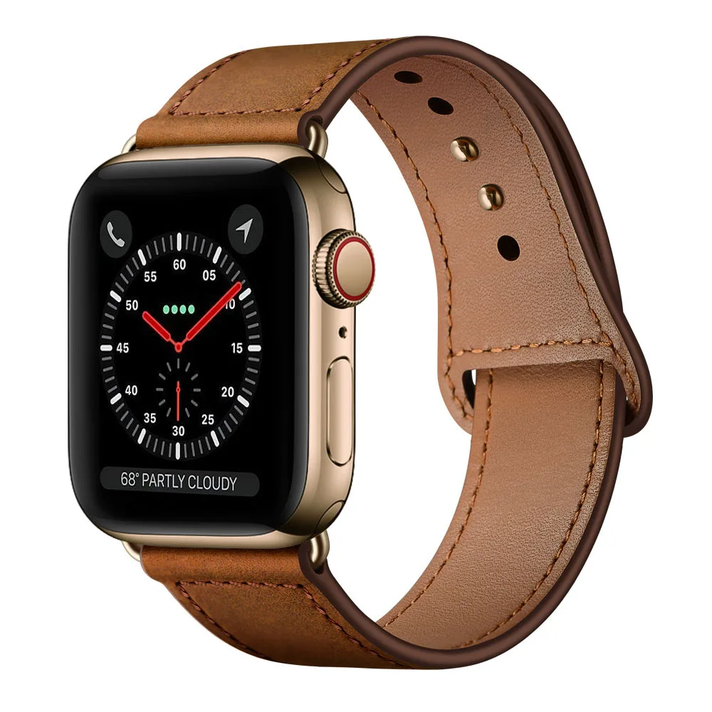 Top Trends: Genuine Leather Strap For Apple Watch Band 49mm 45mm 41mm 44mm 40mm Watchband Bracelet IWatch Series Ultra 8 7 6 Se 5 Shoppable Styles