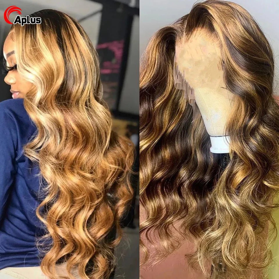 Top Trends: Honey Blonde Body Wave Lace Front Wig Colored Human Hair Wigs For Women Unice Highlight Full Hd Glueless Lace Wigs Brazilian Shoppable Styles