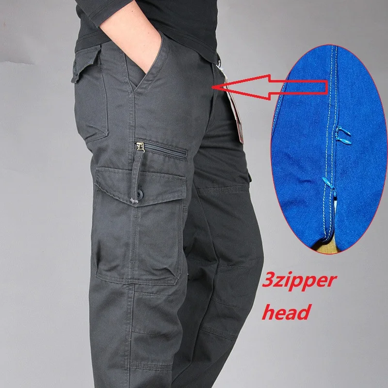 Top Trends: Car Driver Convenient Crotch Zipper Opening Tactical Pants Men Military Army Black Cotton Ix9 Zipper Streetwear Autumn Overalls Shoppable Styles