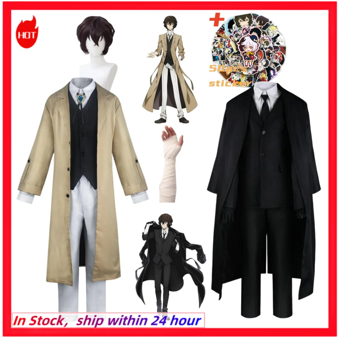 Top Trends: Anime Bungo Stray Dogs Dazai Osamu Cosplay Costume Long Jacket Coat Trench Suits Outfit Uniform Halloween Christmas Clothes Shoppable Styles