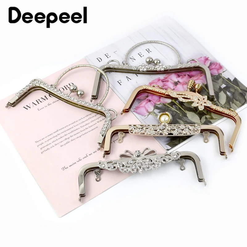 Top Trends: 1Pc Deepeel Metal Embossed Bag Handles Retro Kiss Clasp Handmade Sewing Brackets Handbag Purse Frame Handle Hardware Accessories Shoppable Styles