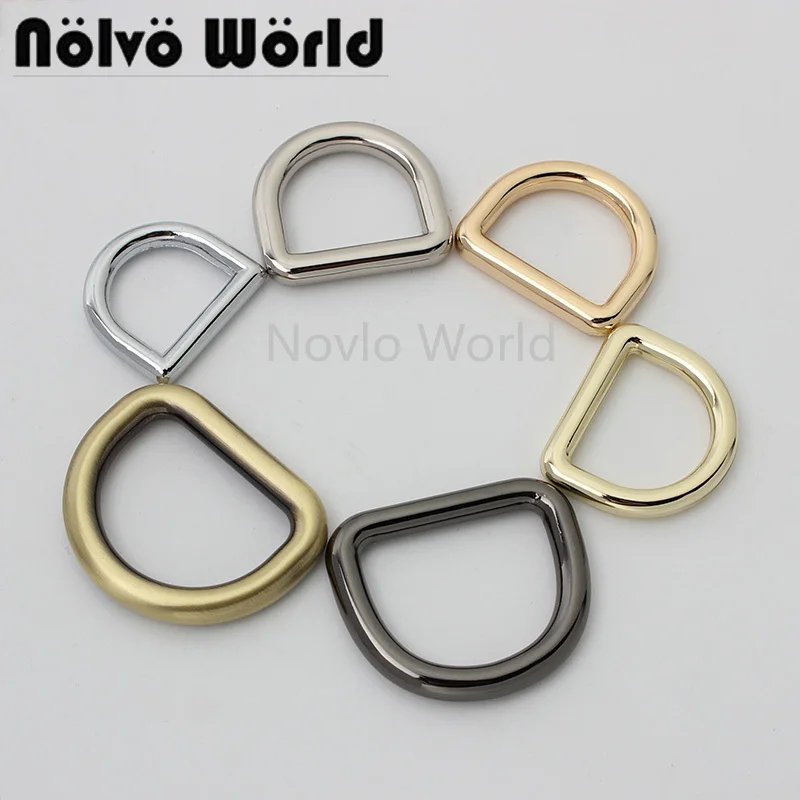 Top Trends: 10-50 Pieces 5 Colors 4.0 5.0mm Wire 16 19 20 24 25 26mm Round Edge Die-casting D Ring For Chain Purse Closed D Buckles Hardware Shoppable Styles