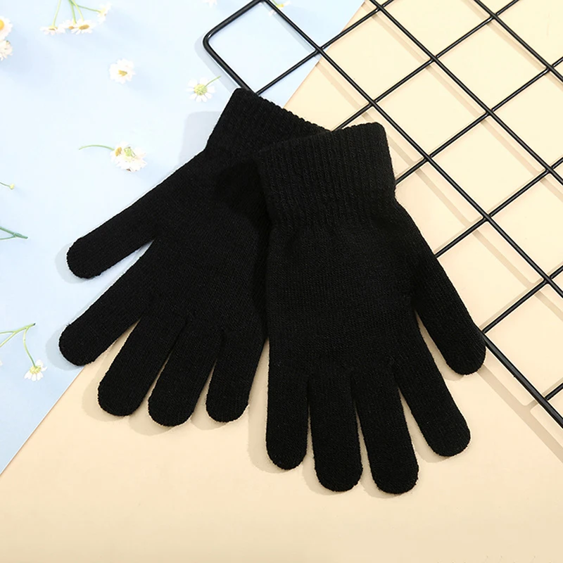 Top Trends: Winter Knitted Gloves Men Women Touch Screen Cold-proof Warm Full Finger Gloves Korean Style All-match Cycling Wool Gloves Shoppable Styles - Image 2