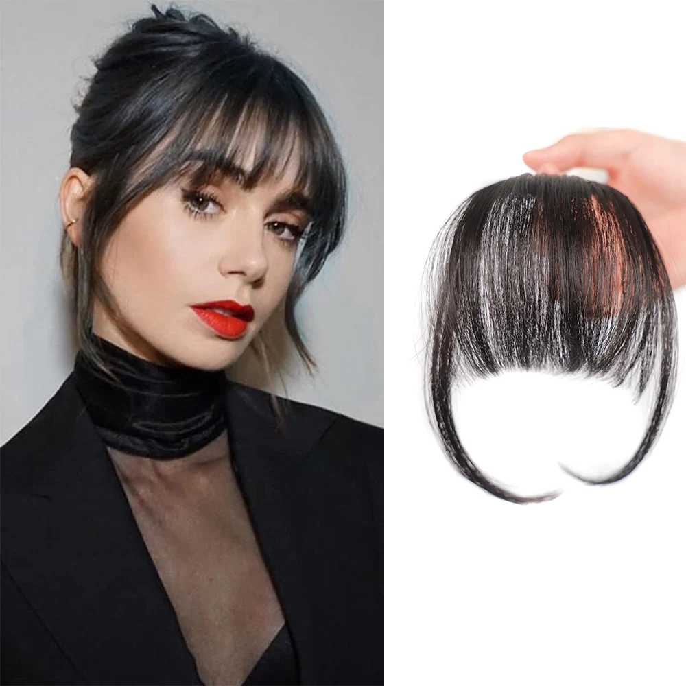 Top Trends: Fringe Bangs Synthetic Hair Extensions Clip In Bangs Short Straight Hairpiece Front Neat Bang Two Side Mini Hair Bangs Shoppable Styles