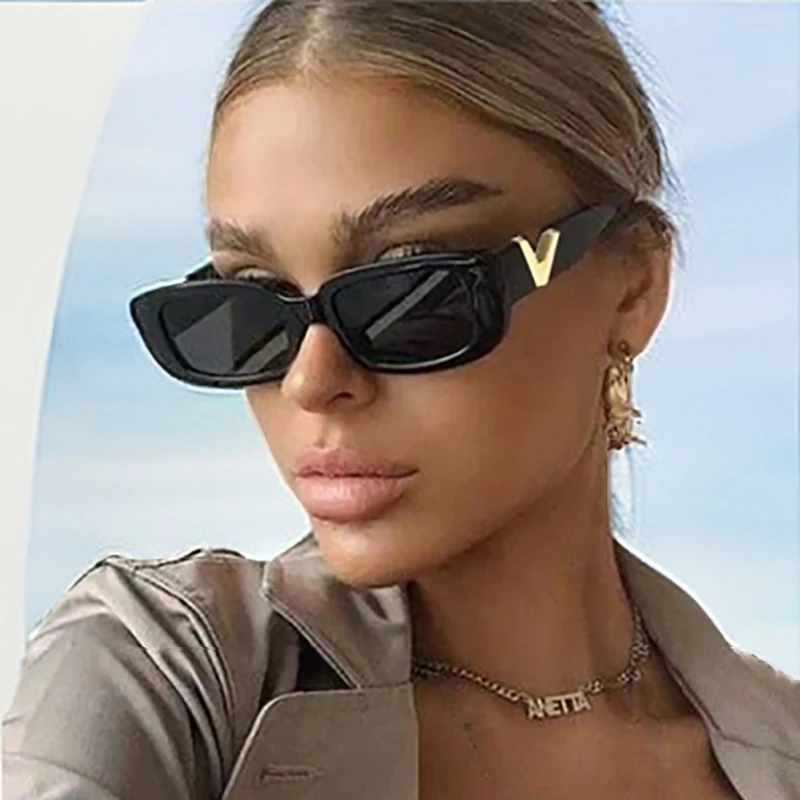 Top Trends: Fashion Cat Eye Sunglasses Women Luxury V Sun Glasses For Ladies Classic Rectangle Driving Shades Outdoor Traveling UV400 Shoppable Styles