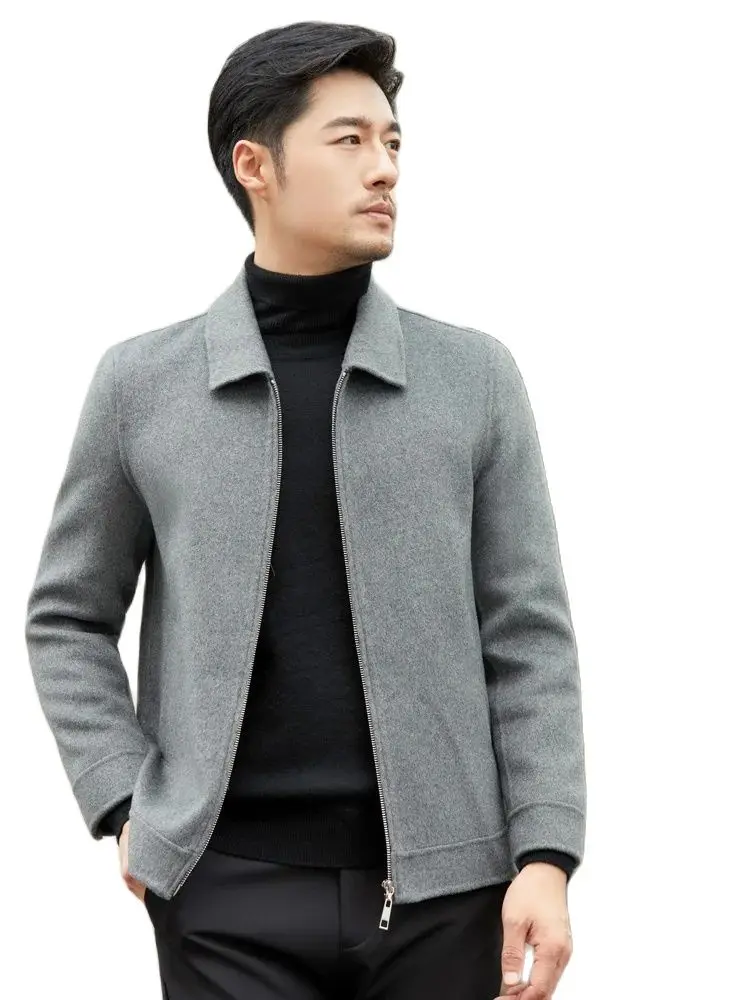 Top Trends: 2023 Autumn And Winter High-End Men&#039;s Coat 100% Pure Wool Polo Collar Zipper Wool Overcoat Casual Business Outerwear Coat Shoppable Styles