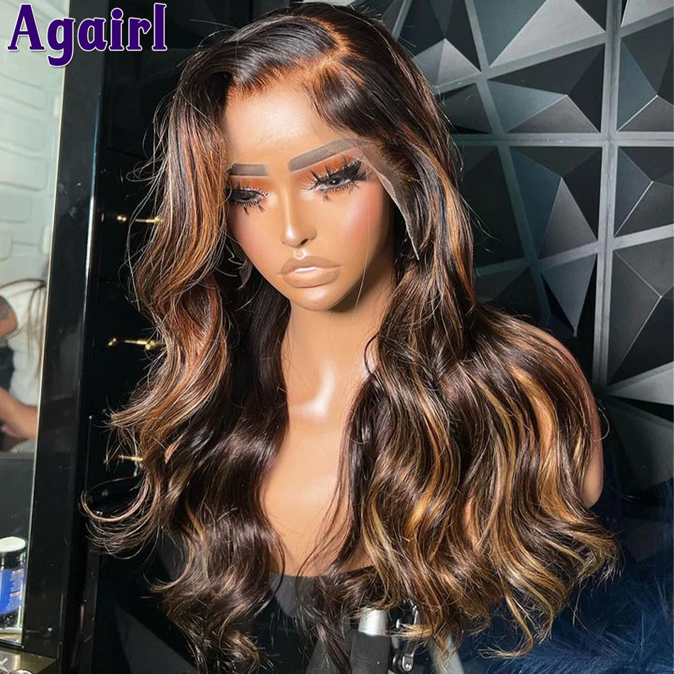 Top Trends: 180% Highlight 1B / 30 HD 13x4 / 13x6 Transparent Lace Front Human Hair Wig PrePlucked Brazilian Glueless Body Wave Lace Frontal Wig Shoppable Styles