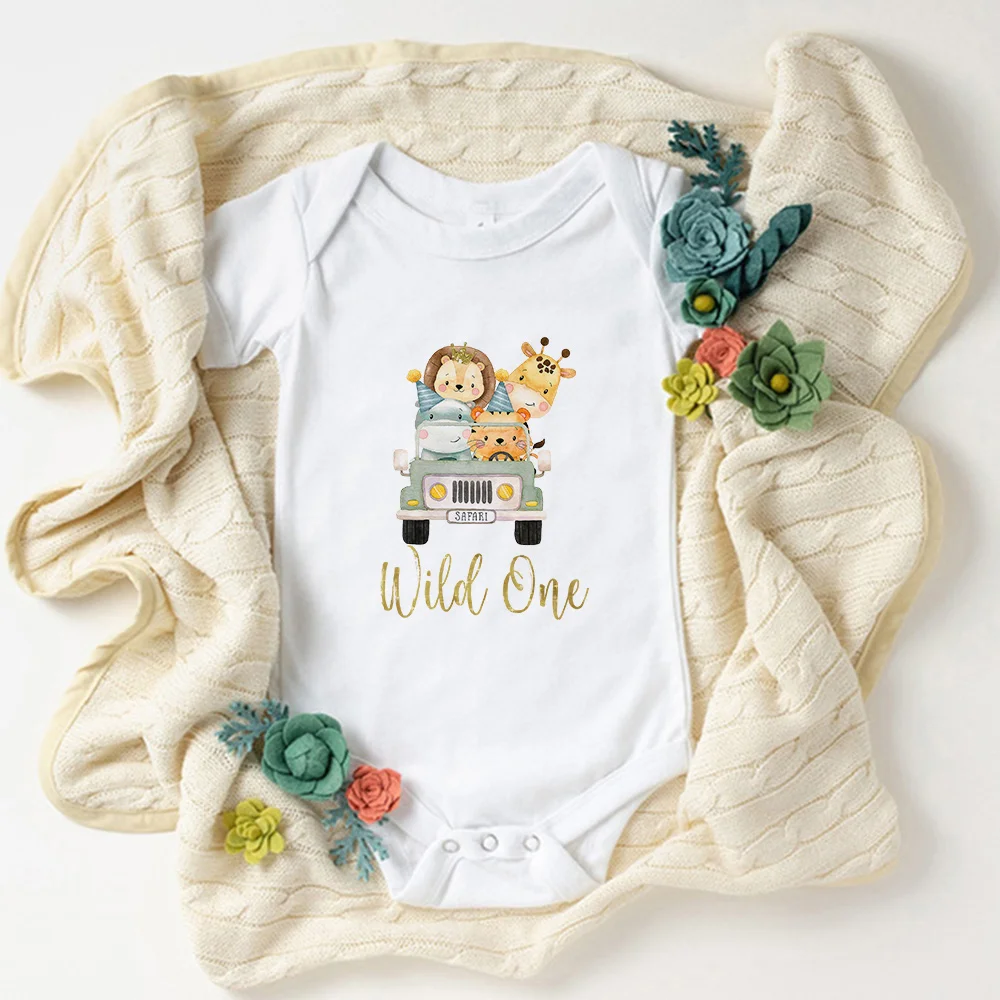 Top Trends: Wild One Baby Bodysuits Cute Animal Cartoon New Born Boy Clothes Beautiful Printed Aesthetic Ropa Bebe Niña Comfy Jumpsuits Shoppable Styles