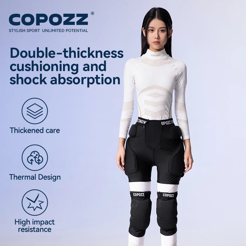 Top Trends: COPOZZ Extreme Sports Ski Skate Snowboard Protection Skiing Protector Knee Pads Skating Protective Hip Padded Shorts Pants S-XL Shoppable Styles