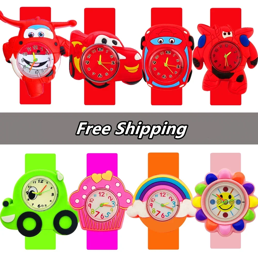 Top Trends: Baby Learn Look Time Toys Airplane Car Children Watch Bend Strap Slap Kids Watches Clock Super Flying Man Watch Montre Enfant Shoppable Styles