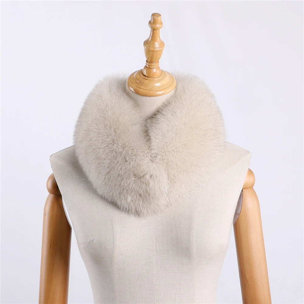 Top Trends: Women's Winter Warm Real Fox Fur Scarf Scarves Rex Rabbit Lining Neck Warmer Snood Ring Cowl Scarf Lovely Neckcheif Mufflers Shoppable Styles - Image 2