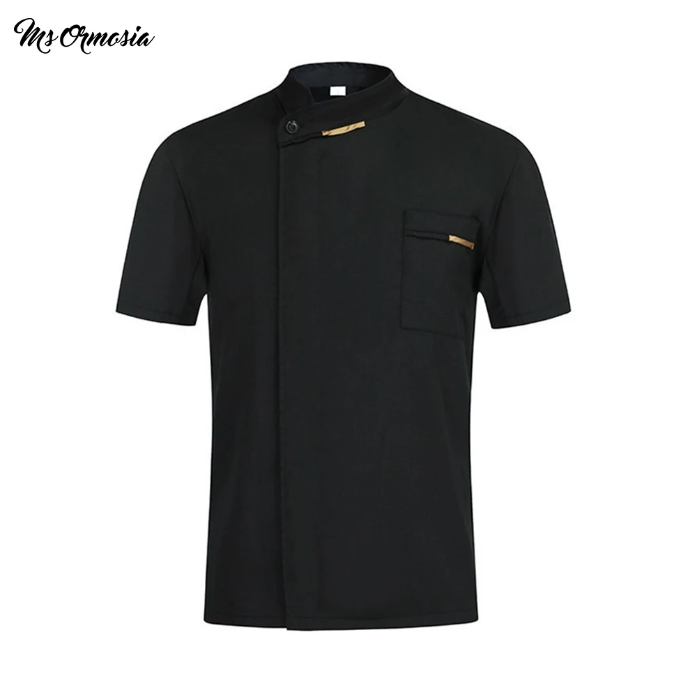 Top Trends: MSORMOSIA Quality Chef Waiter Uniform Short Sleeve Kitchen Restaurant Cook Chef Jaket Shirt Breathable Barber Sushi Costumes Shoppable Styles