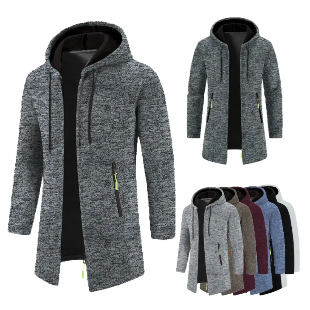 Top Trends: Men Hoodies Sweaters Jacket Thin Solid Long Sleeve Fleece Lined Hooded Zipper Sweatshirt Cardigan Slim Sweater Coats Clothing Shoppable Styles