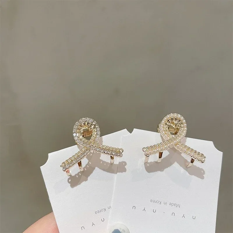 Top Trends: 2PC Metal Elegant Cute Pearl Crystal Hair Clip Claw Clamp For Women Girls Hairpin Crab Headband Hair Gift Accessories Headwear Shoppable Styles