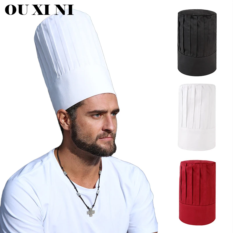 Top Trends: Hotel Unisex Chef Top Hat Catering Cooking Caps Restaurant Man Kitchen Hat Bakery Male Waiter Work Hats Adjustable High Cap Shoppable Styles