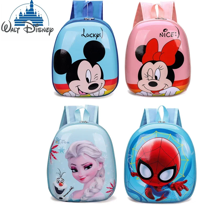 Top Trends: Genuine Disney Cartoon Backpack Mickey Mouse Spiderman Frozen Kids Cute Hard Shell Waterproof High Capacity School Bag Girl Gift Shoppable Styles