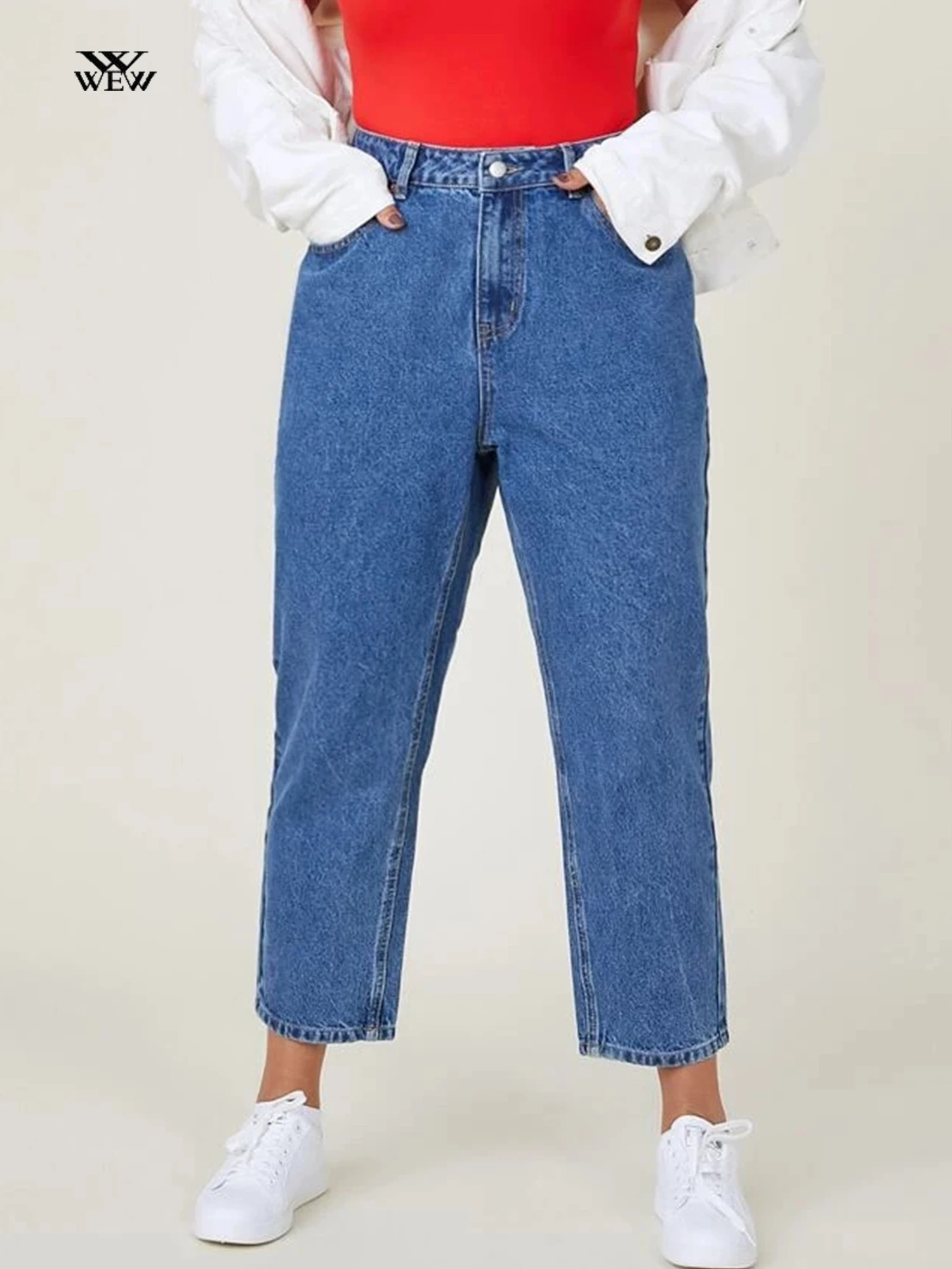 Top Trends: Plus Size Jeans For Women 2022 Autumn High Waist Elastic Denim Pants Full Length Harem Jeans 175 CM Tall Jeans Black Pants Shoppable Styles