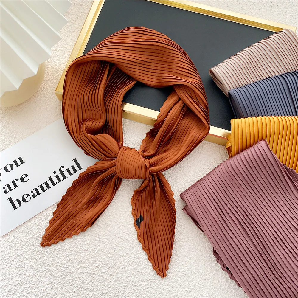 Top Trends: Women Square Scarf Skinny Ribbon Head Neck Small Pleated Hair Tie Band Kerchief Satin Foulard Scarves Headscarf Neckerchief Shoppable Styles