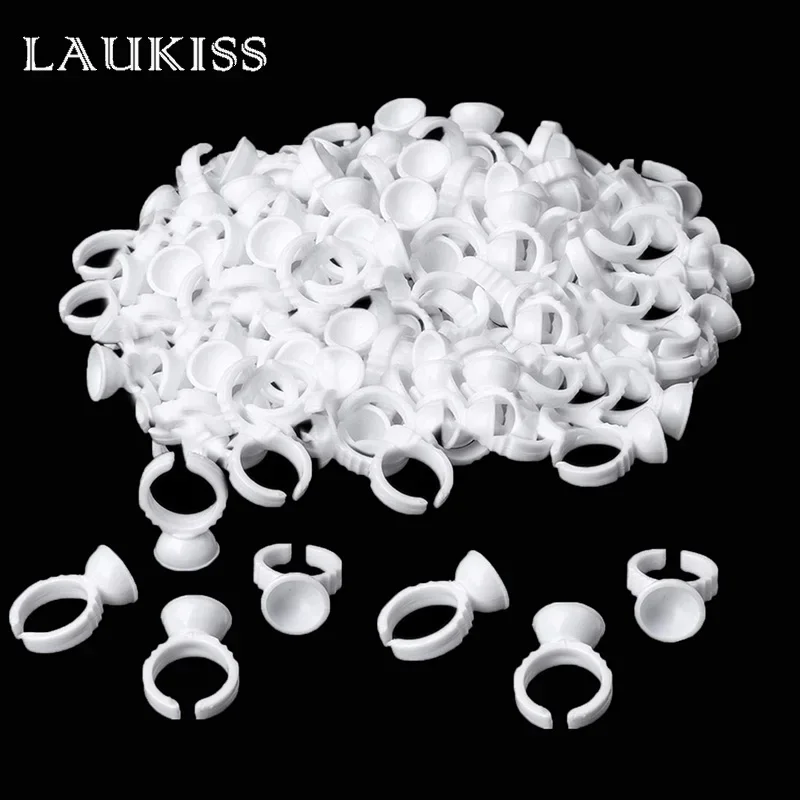 Top Trends: 50 / 100pcs Glue Rings For Eyelash Extension Nail Art Glue Holders Eyelash Pallet Cups For Tattoo Pigment Makeup Tools Shoppable Styles