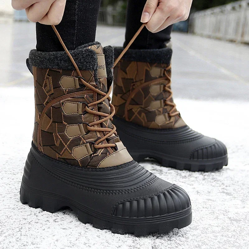 Top Trends: Winter Snow Boots Mid-calf Duck Boots For Men Warm Outdoor Waterproof Hunting Working Boots Mens Camouflage Outdoor Shoes Male Shoppable Styles