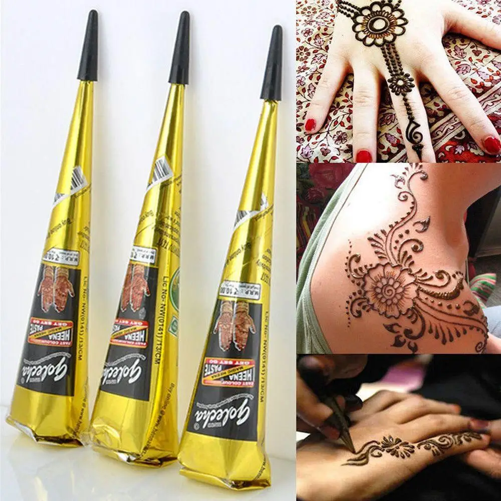 Top Trends: Natural Temporary Flash Tattoo Paste Black Henna Body Paint Arts Disposable Cones Sexy Tattoo Cream Lnks Indian Wedding Fashion Shoppable Styles