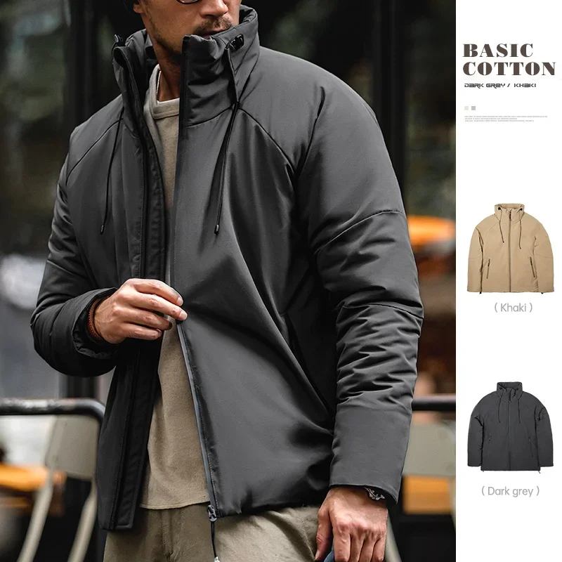 Top Trends: Maden Winter Thick Coat Men’s Casual Down Jacket Stand Collar Warm Cotton Puffer Jackets Cotton-padded Coats High Quality Shoppable Styles