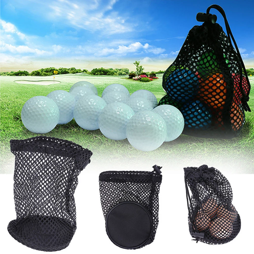 Top Trends: For Gym Tennis Nylon Black 16 / 32 / 56 Ball Sports Mesh Net Golf Ball Bags Golf Mesh Bag Golf Storege Bag Drawstring Pouch Shoppable Styles