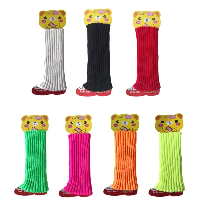 Top Trends: Candy Color Sweet Kids Girl Leg Warmers Korean Knitted Foot Cover Solid Autumn Winter Stylish Cosplay Elastic Tube Socks 28cm Shoppable Styles